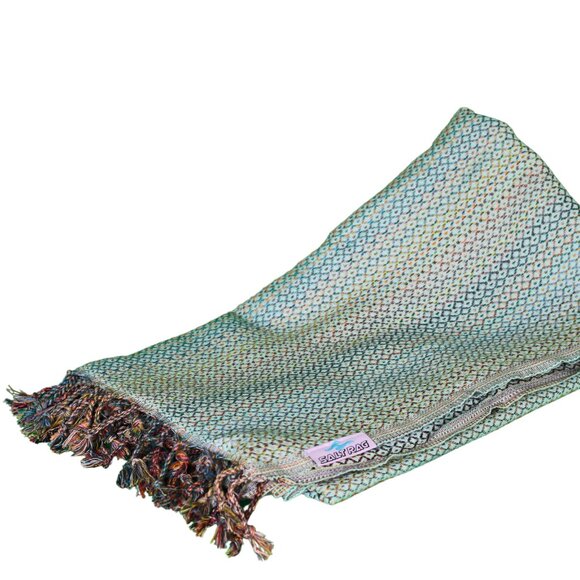 Salt Rag Beach Towel - "Mint Hippie Rag" [Sand Free Turkish Beach Towel] - Picture 2 of 4